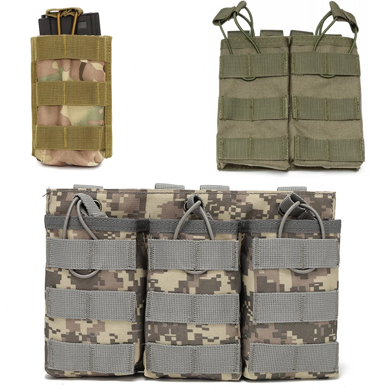 

Tactical Molle Bag Airsoft Triple Magazine Pouches Gear AK M4 Utility Paintball Survival Waist Bag Tool Pouch