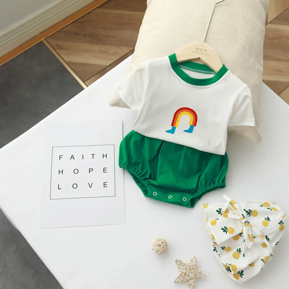 

Menoea Kids Clothes Sets 2022 Summer Newborn Boys and Girls Fashion Cartoon Short Sleeve Fart Pants Sets Outfits for 6M-3years