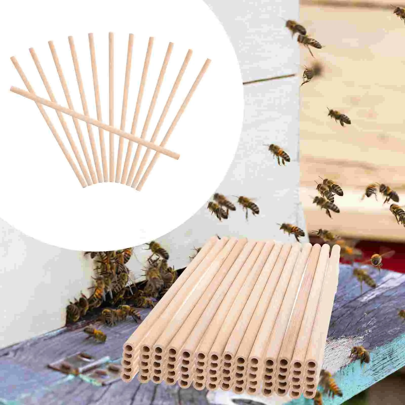 50 шт. бамбуковая трубка принадлежности для пчел сменные трубки одноразовые