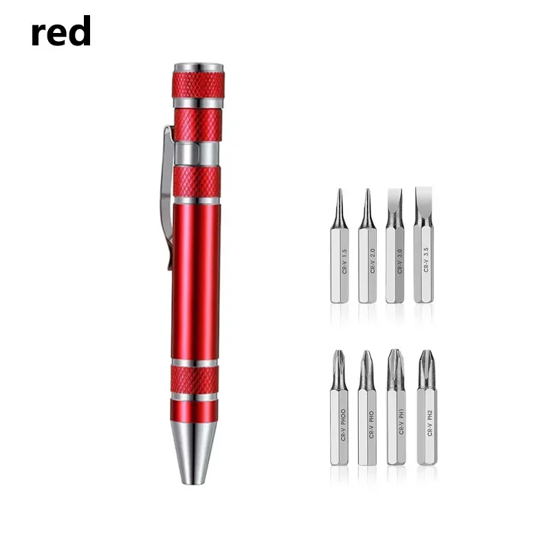 

Карманная отвертка 8 в 1, набор ручек, прецизионная отвертка с плоской крестовой головкой, ручная отвертка для ремонта, прецизионная ручка для разборки