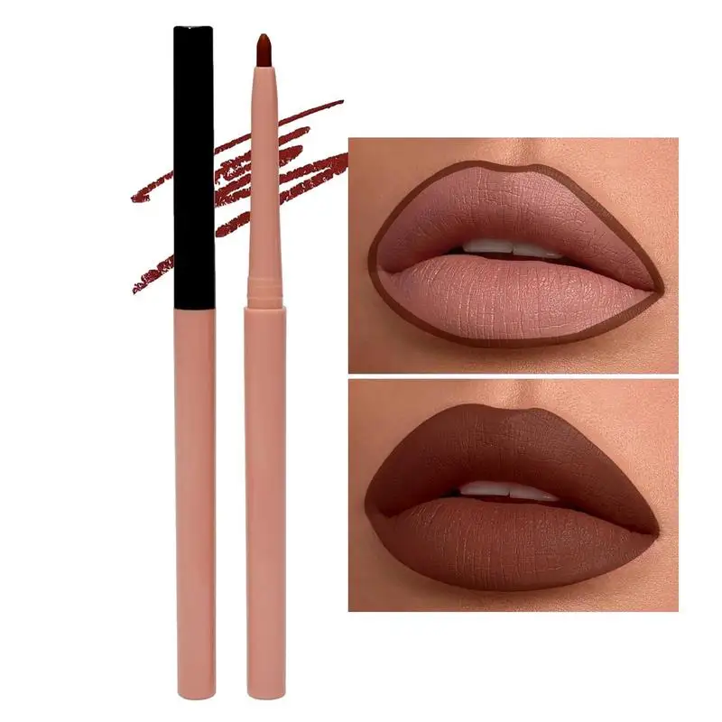 

Matte Lip Liner High Pigmented Pencil With Creamy Color Waterproof Long Lasting All Day Wear Twist Up Smudge Proof No Sharpener