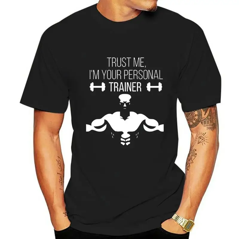 

T Shirts Male Low Price Steampunk Fashion Trust Me Im Your Personal Trainer O-Neck Short-Sleeve Tees For Men