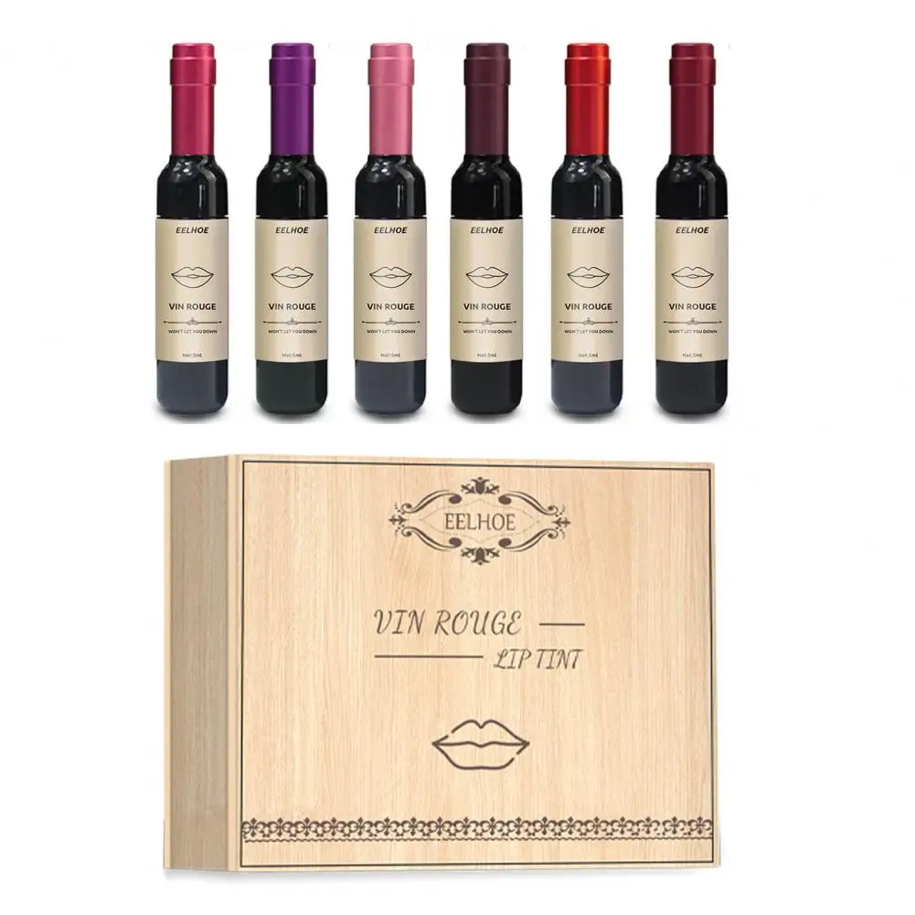 6 шт./корт. Бальзам для губ удобная влагостойкая фэнтезийная краска винная помада