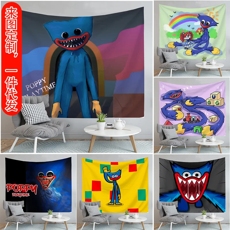 

Hague Vagied Background Cloth Flannel Soft Hanging Cloth Decoration Dormitory Wall Huggy Wuggyed Poppyed Playtime Mount Tapestry