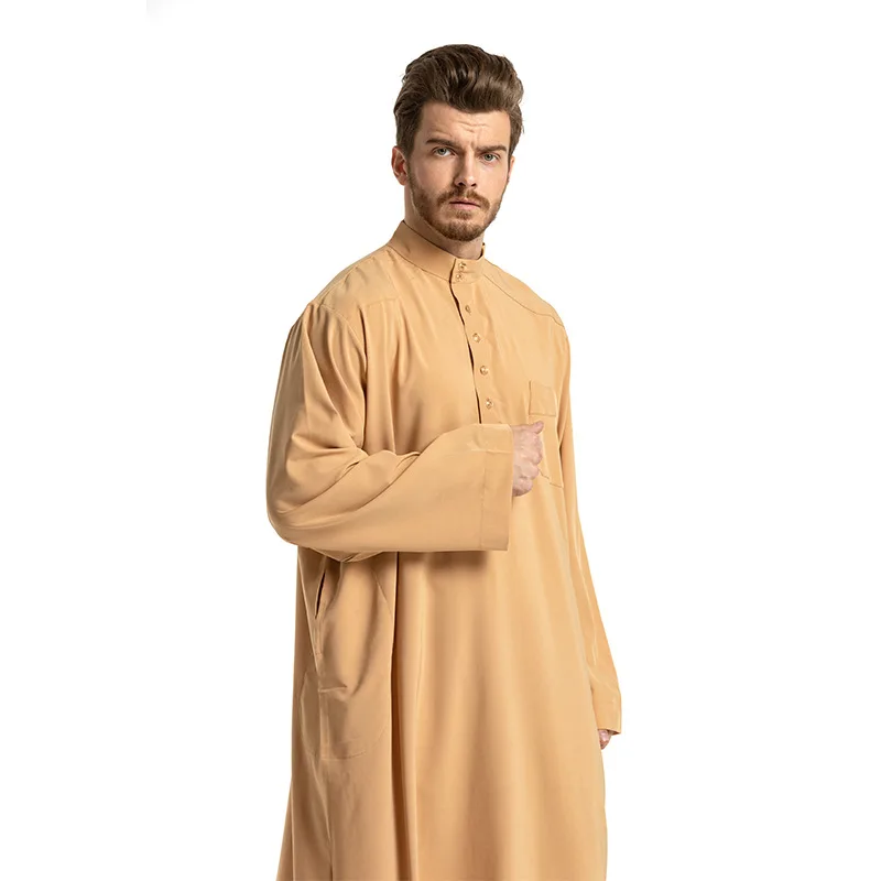 2022 Fashion Abaya Muslim Men'S Robe Arabic Dubai Long-Sleeved Robes Set Two-Piece Abaya Eid Комплекты Для Мусульман Cm263