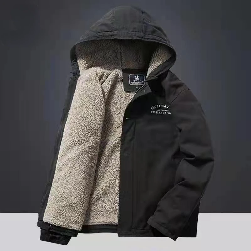 Men's Winter Jackets New Pattern Hooded Men's Coat Cashmere Men's Jacket Thickened Warm Parkas Loose Pure Cotton Men's Clothing