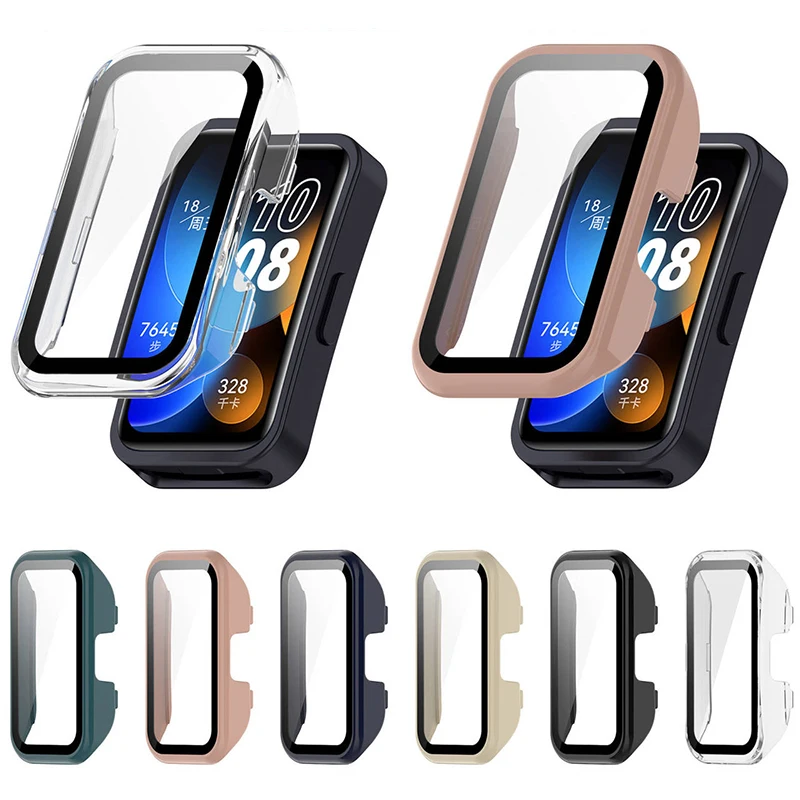 

Закаленное стекло + чехол для Huawei band 8, полноэкранный защитный чехол-бампер из поликарбоната для Huawei band 8, защитные аксессуары для экрана