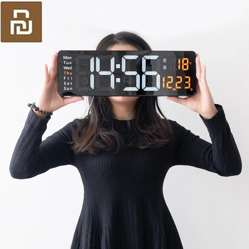 Большие электронные настенные часы Xiaomi с дистанционным управлением настольные