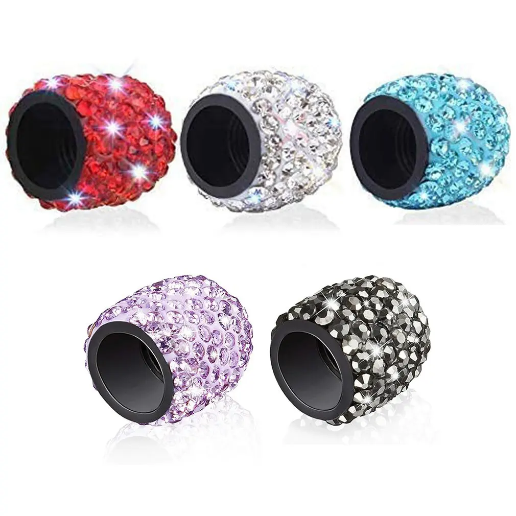

Valve Stem Caps 4 Pack Handproduced Rhinestone Universal Car Tire Valve Caps Dustproof And Waterproof Bling Car Accessories