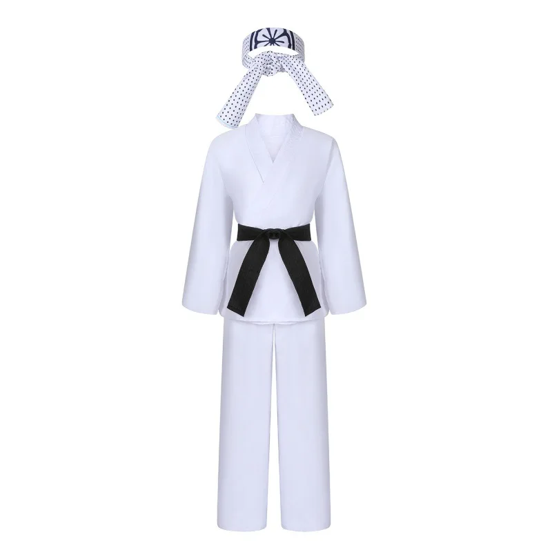 Фото Аниме игра KOF косплей костюм Cobra Kai Val Armorr каратэ униформа тхэквондо одежда для детей мужской гладиатор костюм для ролевых игр №3