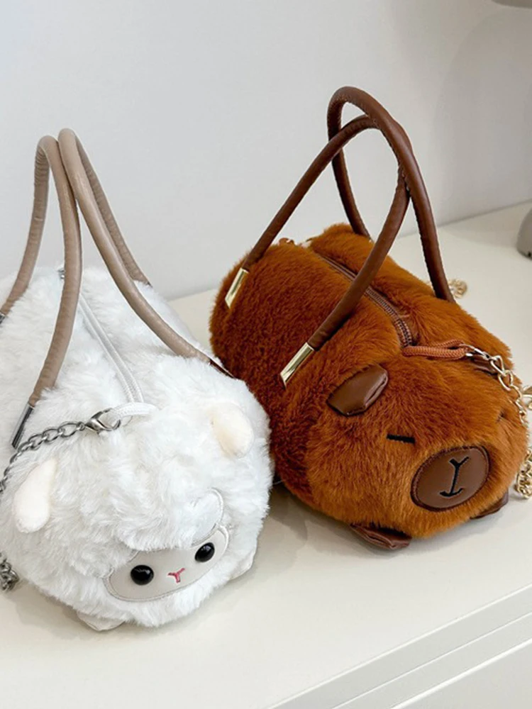 Сумка-мессенджер Симпатичная плюшевая сумка через плечо Маленькая пушистая