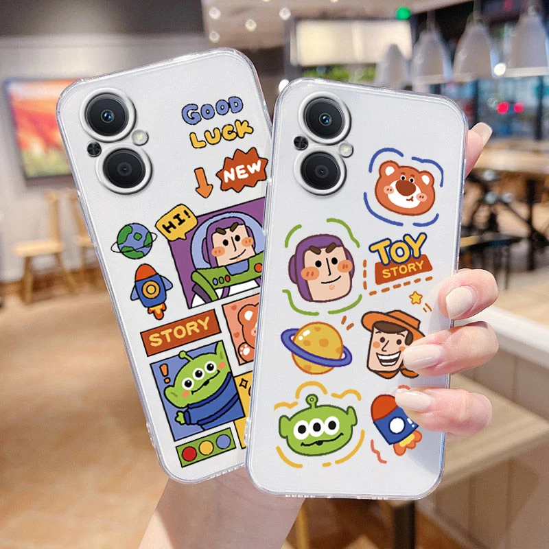 

Buzz Lightyear Toy Story Disney For OPPO A5 A9 A53 S A74 Reno 7 6 5 4 2 Find X3 X2 Z Lite Neo Pro Plus transparent Phone Case