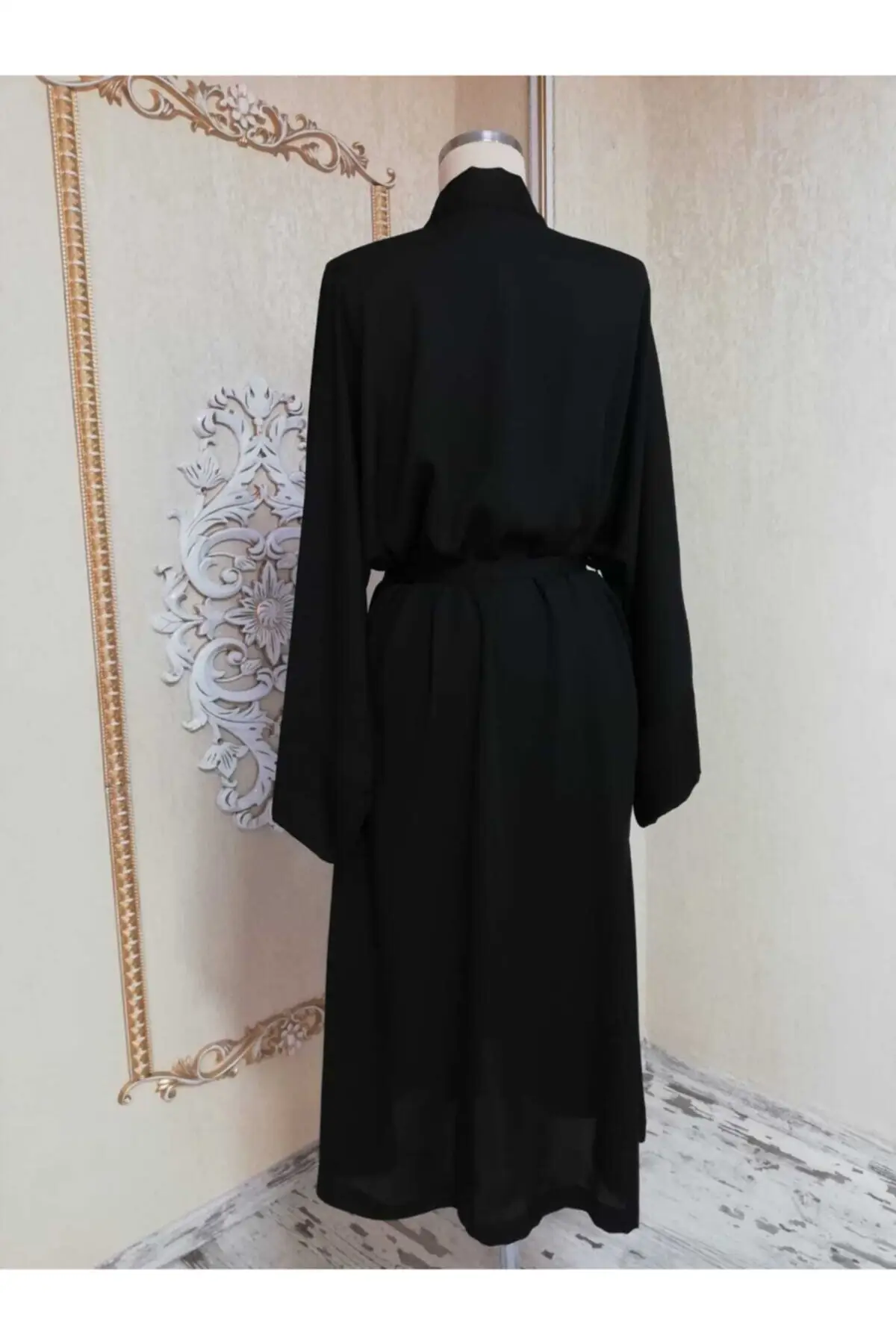 

Кимоно женское черное с вышивкой на плечах, модный банный халат для женщин, модный халат, Халат