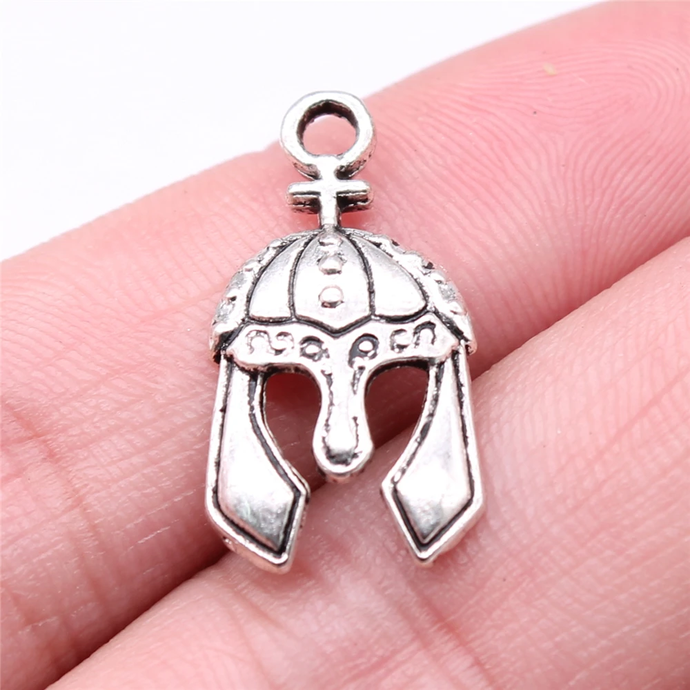 

150pcs 24x12mm Soldier Helmet Charms Wholesale Antique Silver Color Pendant Charms Wholesale Jewelry Accessories