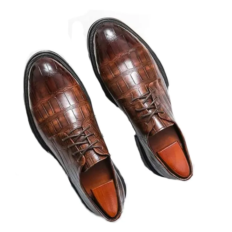 

DAFENP Wedding Party Occasion Footwear Fashion Formal Leather Shoes Lace Up Men Dress Shoes Leather Business Men Shoes 38-46