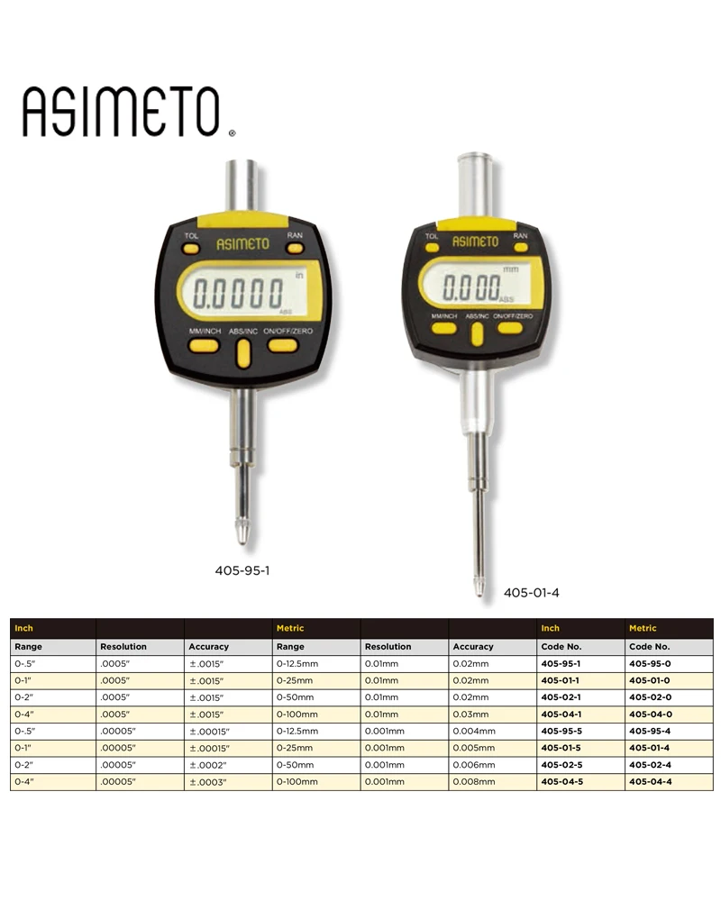 

Оригинальные немецкие электронные индикаторы Asimeto 0-12,5 0-25 0-50 мм 0,01 0,001 мм IP65 цифровые индикаторы 405 407-01-4