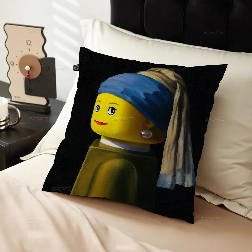 Абстрактная забавная подушка L-Legos подарок украшение для дома и офиса спальни