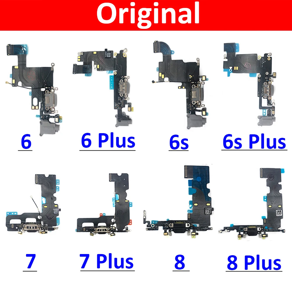 

Original USB Charging Port Board Flex Cable Connector For iPhone 6 6G 6s 7 7G 8 8G Plus Replacement Parts With Logo