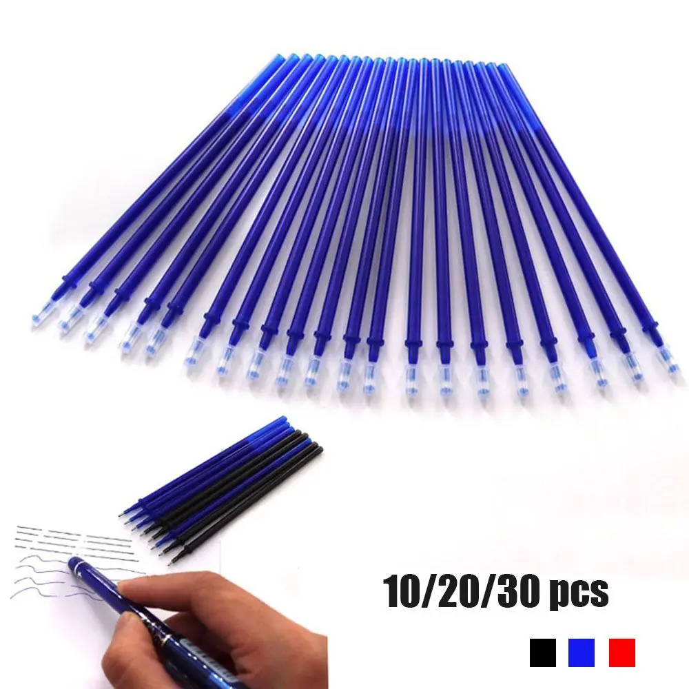 

10/20/30Pcs 0.5mm Hot Signature School Office Gel Pen Roller Ball Neutral Ink Erasable Pen Refill