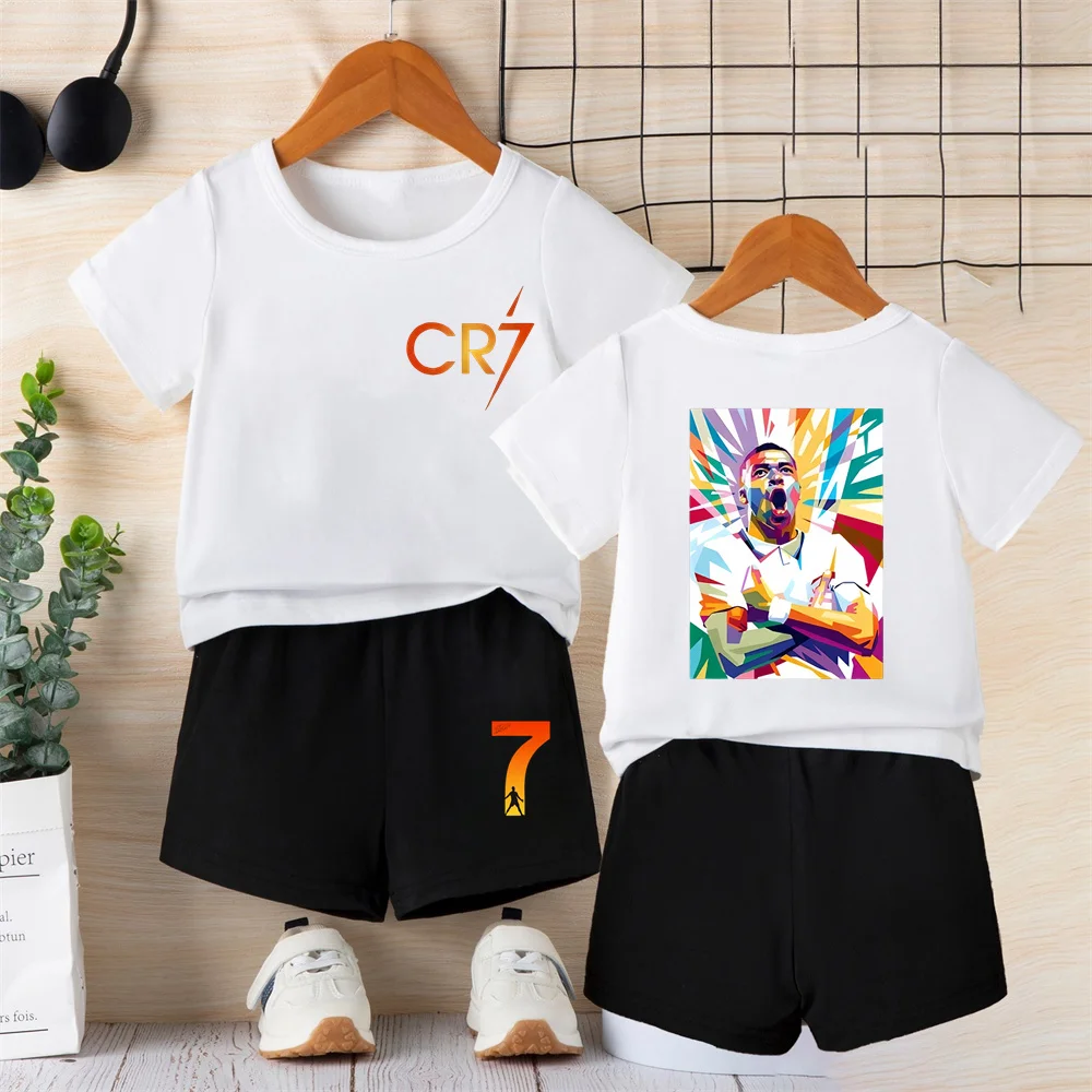 Детский Комплект CR7 Хлопковая Футболка Унисекс Шорты