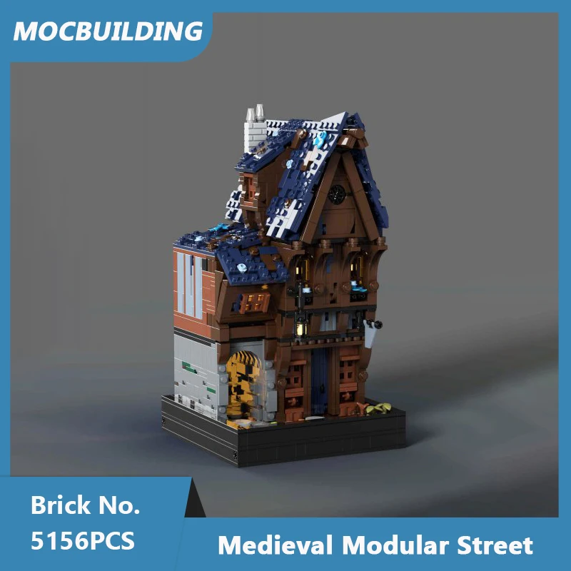 Строительные блоки MOC средневековая модульная уличная фэнтезийная архитектура