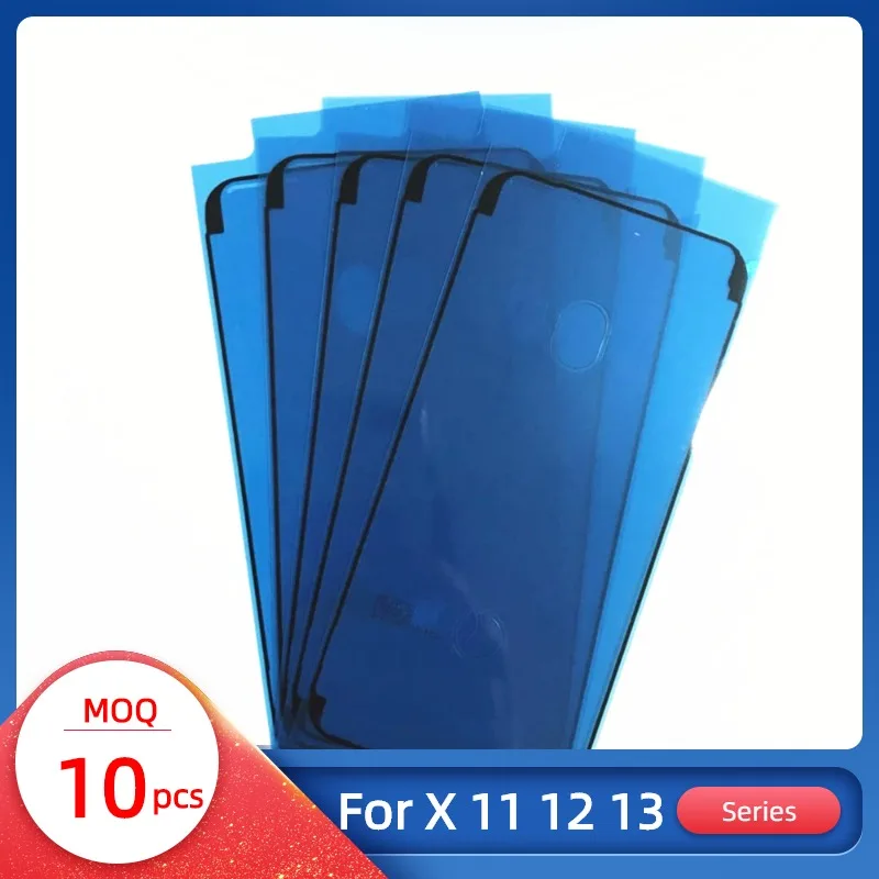 10 водонепроницаемых наклеек для iPhone X XS XR 11 12 13 Mini Pro Max 2 слоя клея ЖК-дисплей рамка