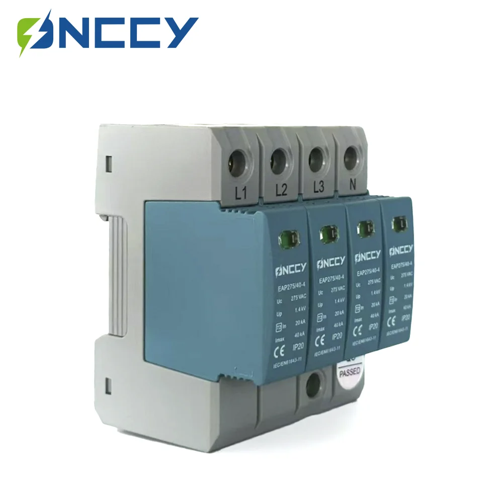 ONCCY 4P сетевой фильтр 40KA AC275V-AC420V SPD Din-рейка защита от перенапряжения грозозащиты