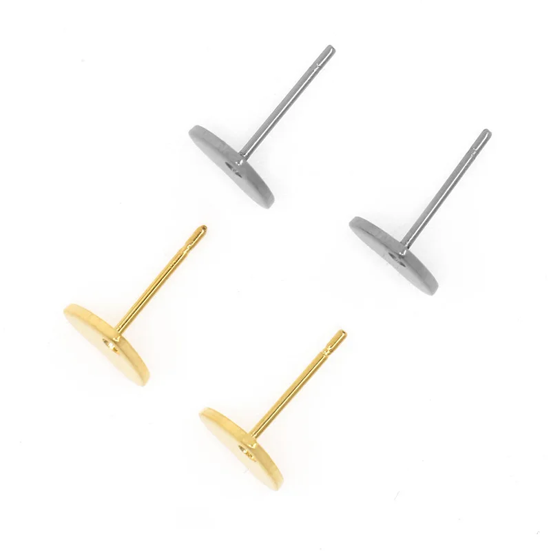 20Pcs Stainless Steel Love Heart Ear Stud Flat Blank Base Tray Fit 8mm Jewelry  Making Earring Accessories Wholesale