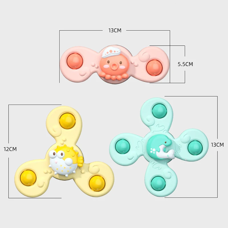 Bath Toys Baby Child Bathing Fidget Spinner Suction Cup Shower Toy for Kids Funny Child Rattles Teether Montessori Toys Appease