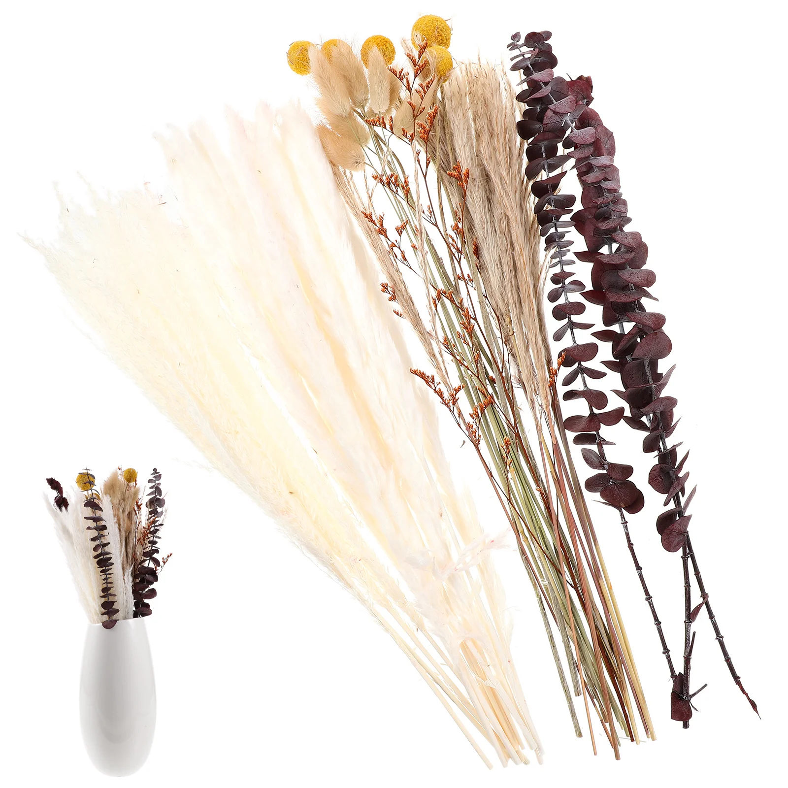 

34 Pcs Dried Pampas Grass Decor Household Preserved Reed Wedding Prop Vase