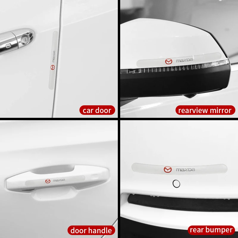 

4PC Car Sticker Door Edge Protection Strip Scratch Protector Door Crash Bar For Mazda 2 3bx 5 6 2017 CX-4 CX-5 CX-7 CX-9 CX-3
