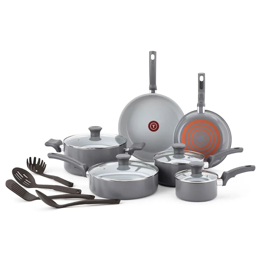 

Fresh Ceramic Nonstick Cookware Set, Recycled Aluminum, 14 Piece, Dishwasher Safe Kitchen