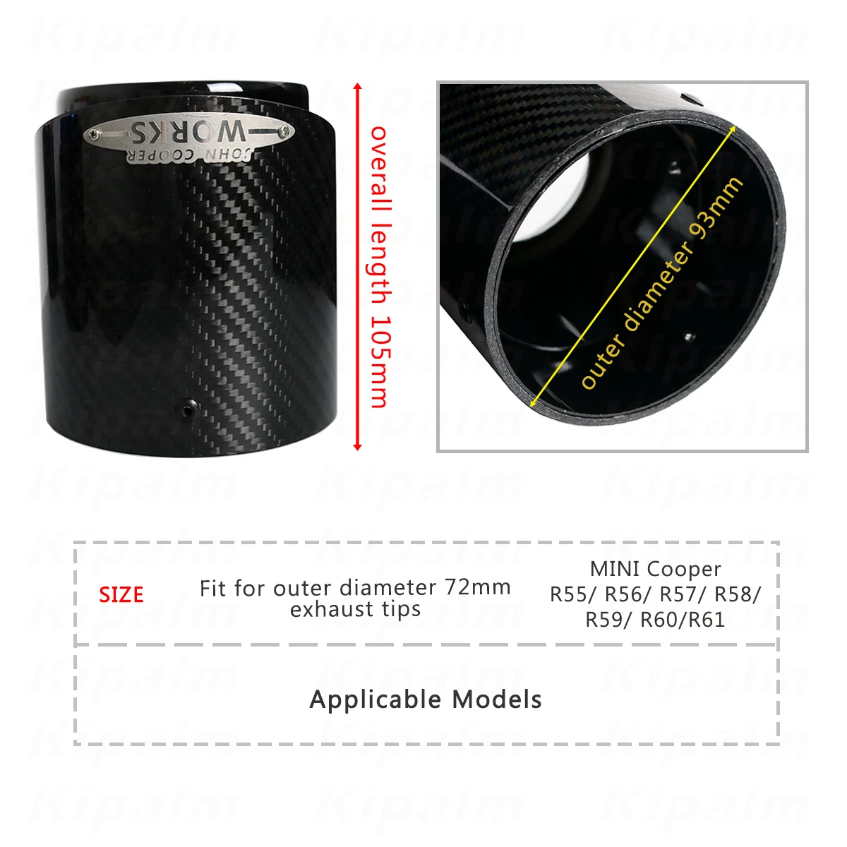 MINI Tail Throat из углеродного волокна саржевый наконечник выхлопной системы для BMW R55