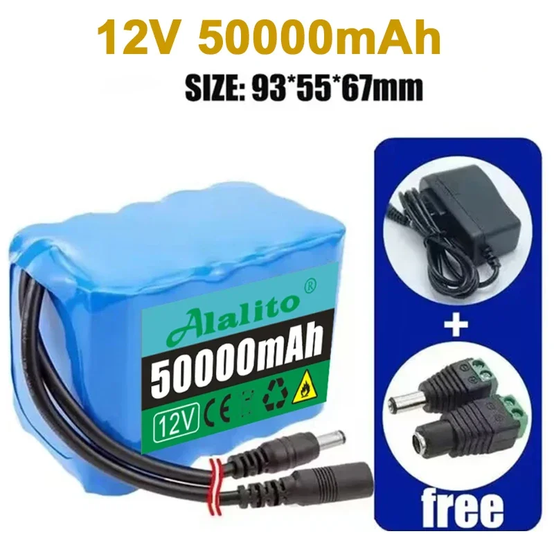 18650 3S5P 12V 20Ah-50Ah Lithium Battery Pack With BMS For Audio Monitoring Emergency Light Uninterrupted Power Supply