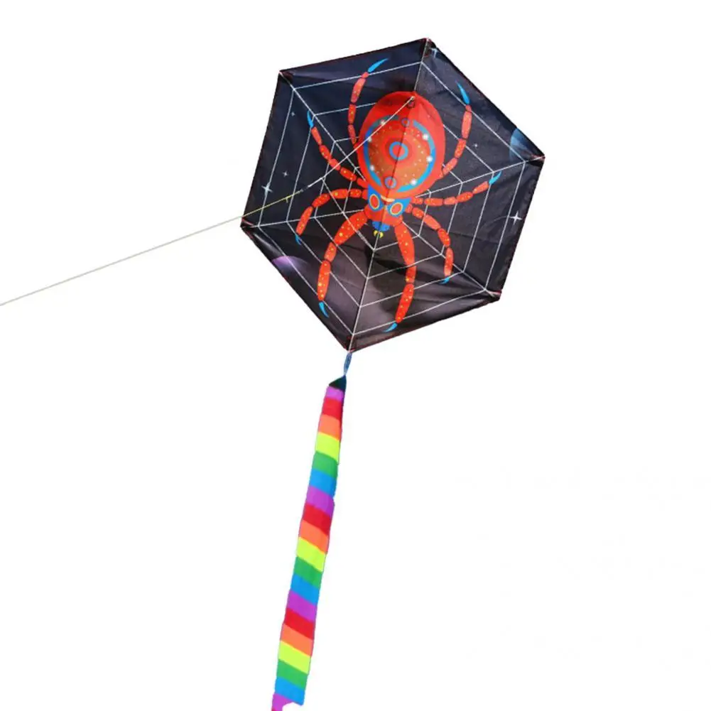 

Outdoor Kite Fine Workmanship Lightweight Multi-color Spider-Print Hexagon Flying Kite Flying Kite for Outdoor