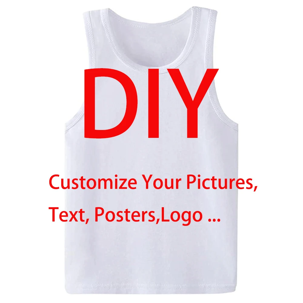 

New Diy Customize Pictures, Text, Posters Design Tank Tops Men Women Boy Hip Hop Harajuku Streetwear Beach Undershirt