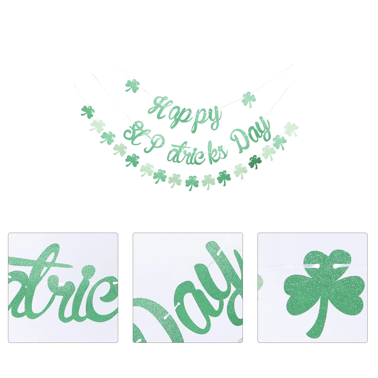

Day Patrick S Party Decor St Pendant Banner Bunting Shamrock Hanging Decorations Flag Patricks Banners Green Supplies Glitter