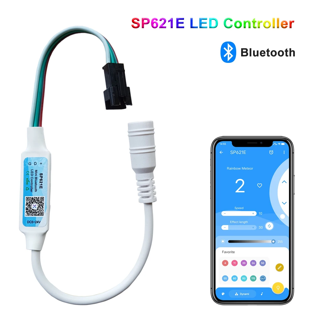 SP621E Мини-музыкальный Bluetooth светодиодный контроллер Smart APP IOS Android для WS2811 WS2812