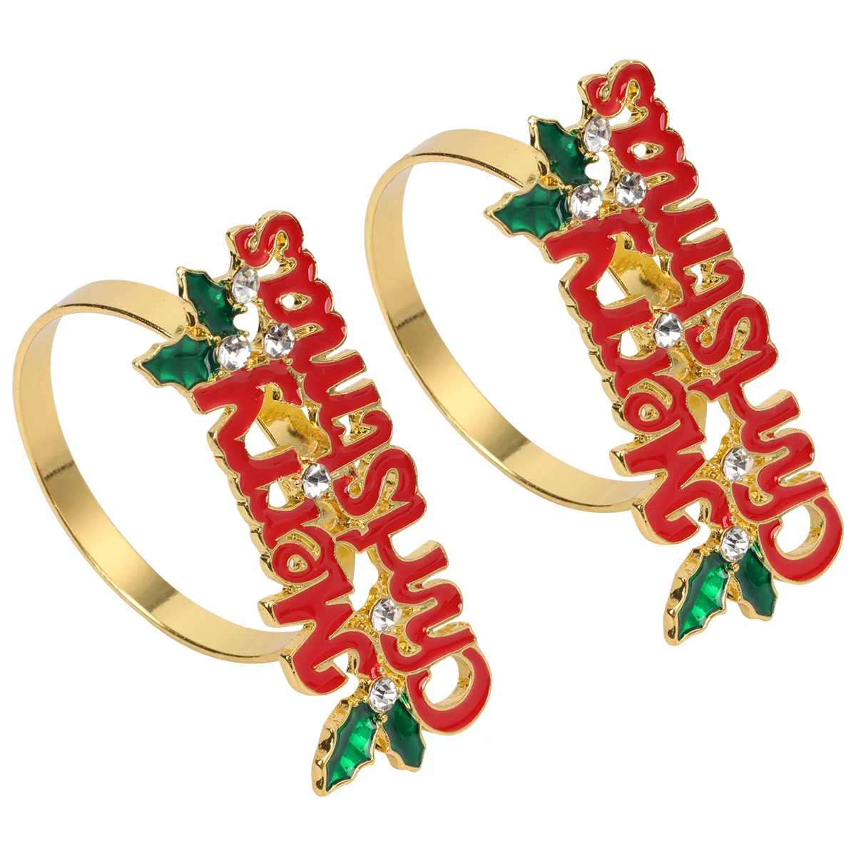 

2 Christmas Table Decoration Xmas Napkin Ring Napkin Rings Holder Merry Christmas Napkin Rings Serviette Buckles Holder