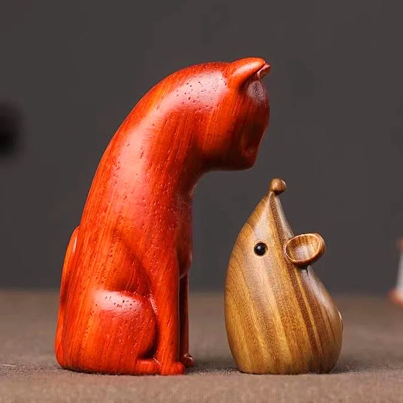 

1 шт. творческие украшения в виде кота и мыши, милые украшения «сделай сам», кулон для резьбы по дереву, настольный кулон ручной работы в виде ...