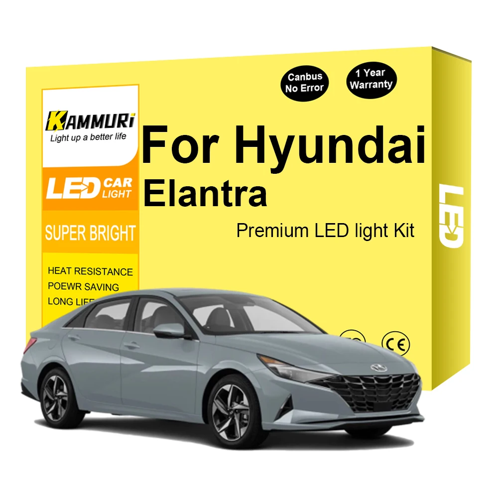 

KAMMURI LED Interior Light For Hyundai Elantra XD HD MD UD AD CN7 2001-2010 2019 2020 2021 2022 Canbus Car Accessories Bulb Kit