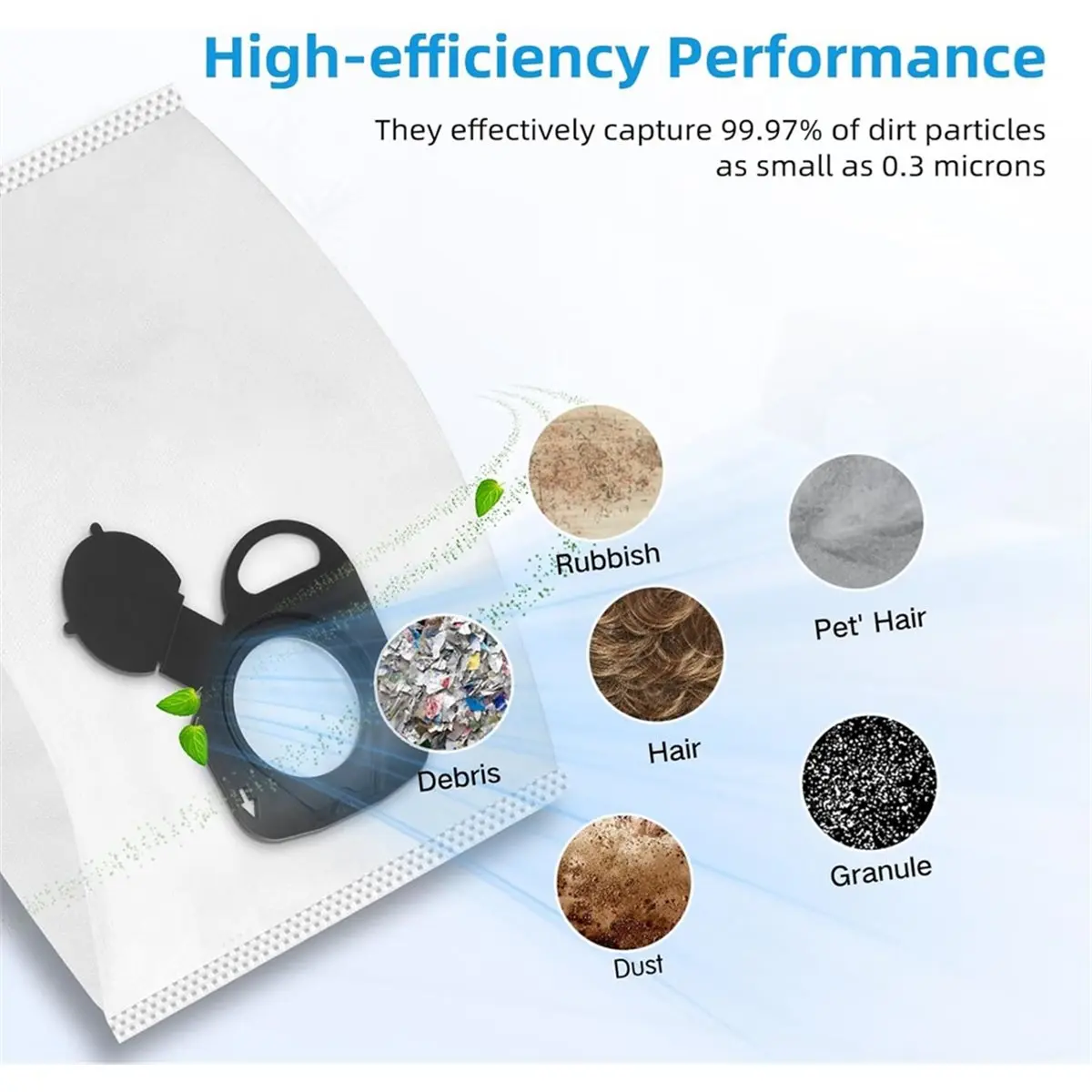 Фото (ABJZ) 12 пакетов для пылесосов Rowenta & Moulinex Hygiene+, Compact Power, Silence Force, Power XXL, X-Trem Power №5