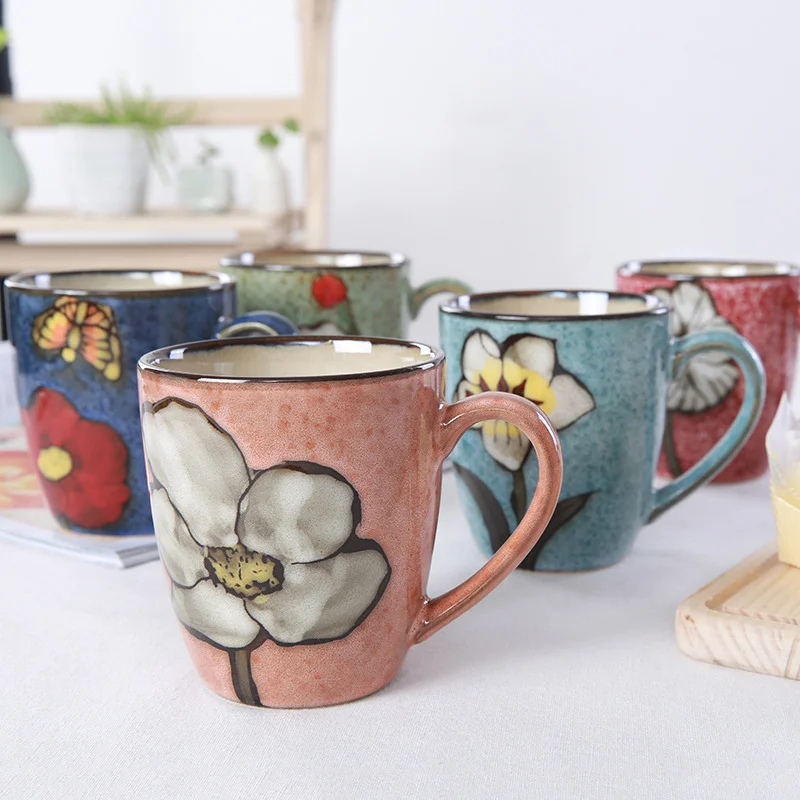 

Individualized Retro Korean Hand-painted Creative Mug Simple Water Cup Ceramic Cup 350ml
