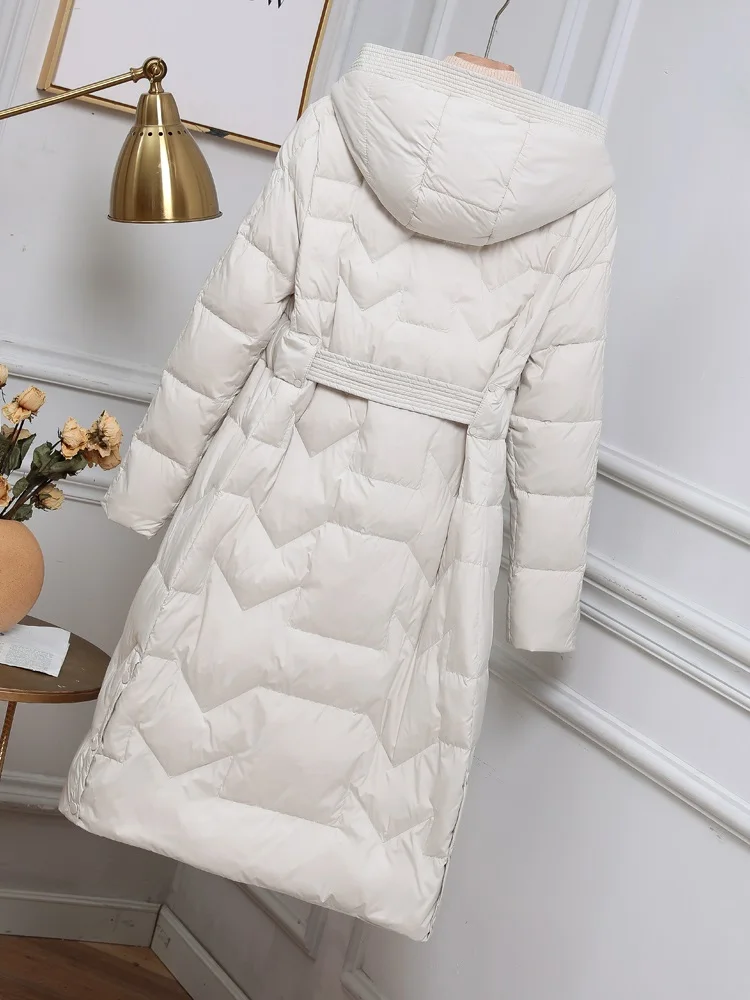 Women Long Down Jacket New Casual Style White Duck Down Jackets Autumn Winter Coats And Parkas Female Outwear