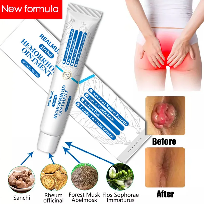 

Китайская искусственная мазь от геморроя, облегчающая боль, Анальное кровотечение, отек, лекарства для анальной трещины, забота о здоровье