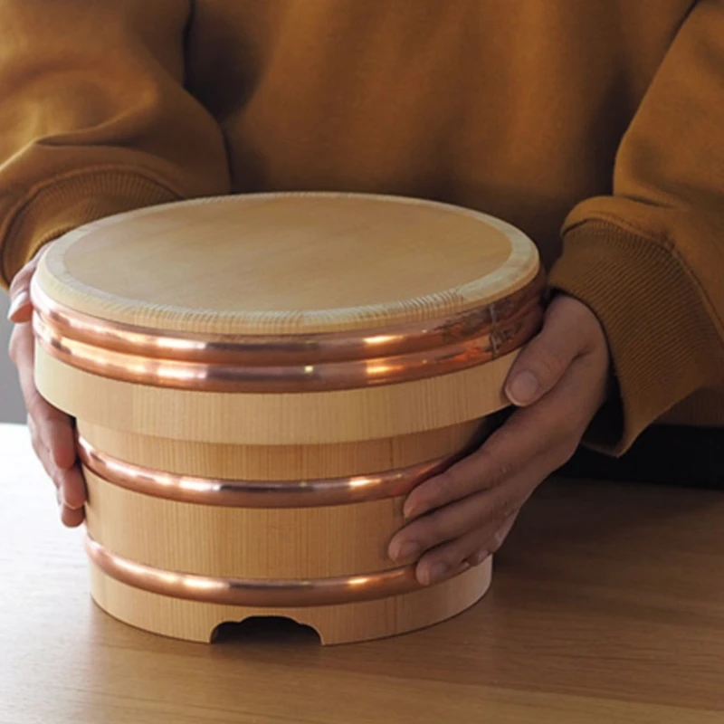 Ручная работа традиционный Медный Круглый Ковш для риса с кольцом