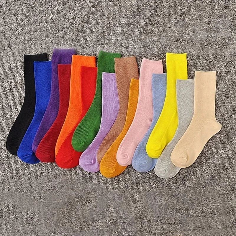 

Fashion Women solid color Harajuku Design Socks Sox
