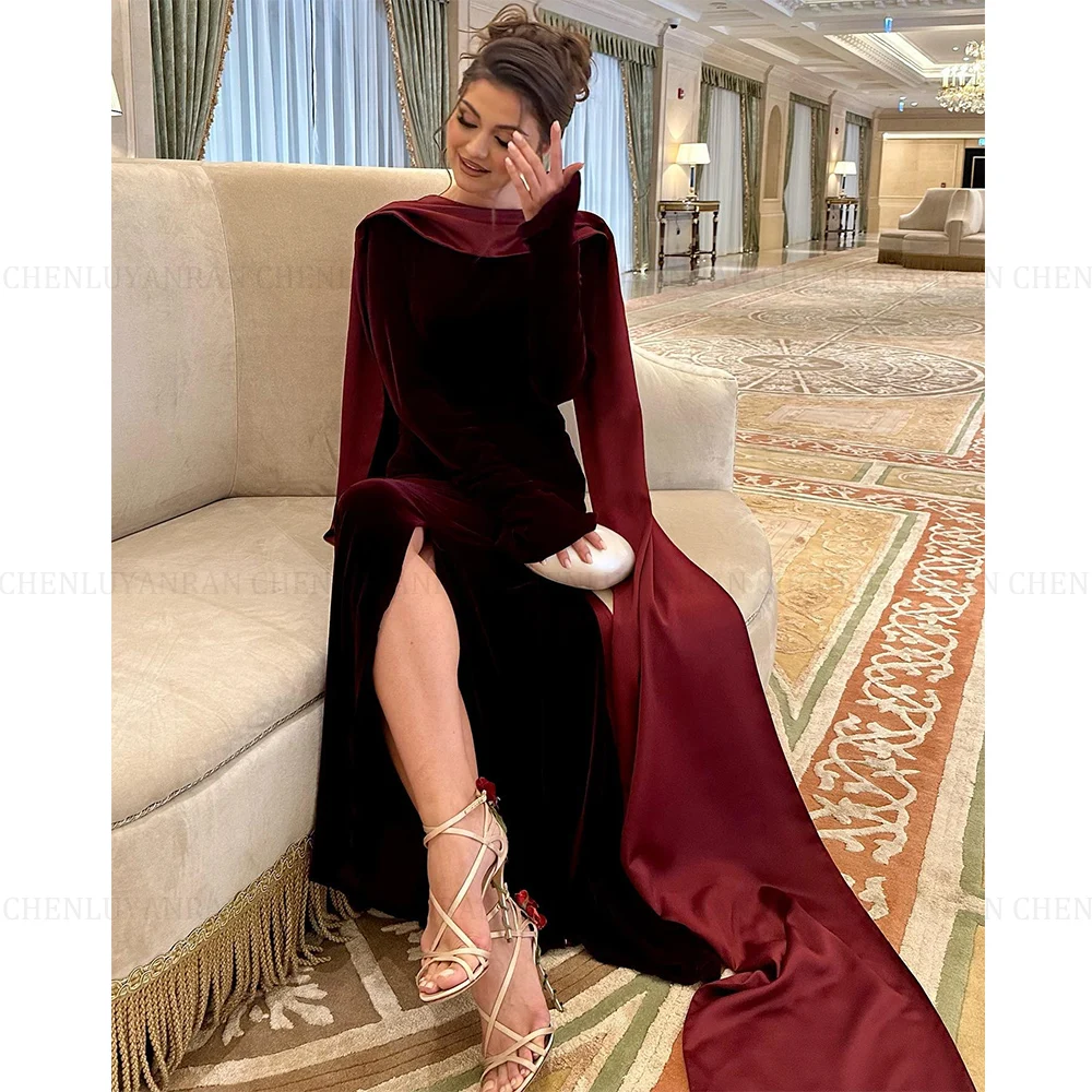 MOLISA Red Velvet Saudi Arabia Вечерние платья по индивидуальному заказу русалки с жемчугом 2025