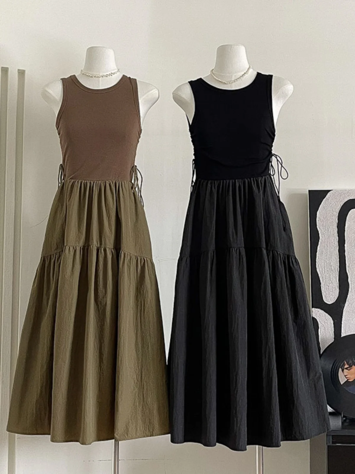 Женское платье-жилет в стиле пэчворк летнее платье-трапеция во французском с