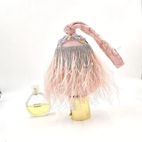 designer handbags for woman beaded fur bag wedding party evening clutch ostrich feather handbag luxury